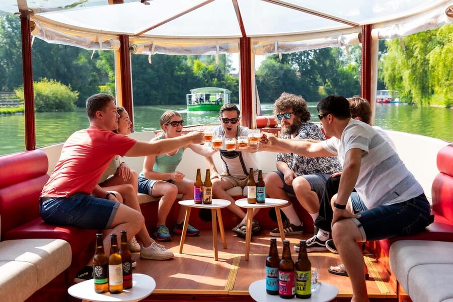 BEER WAY Ljubljana: Boat & Craft Beer Tasting Tour - Getting on board at BOBERMARINE, and what the boat experience feels like