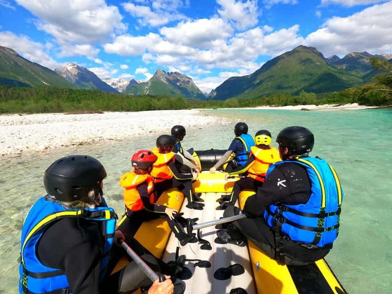 Bovec: Kinder Rafting on Soča River from 4years +FREE photos - The Van Ride to the Raft Entry: Short Transfer, Big Scenery