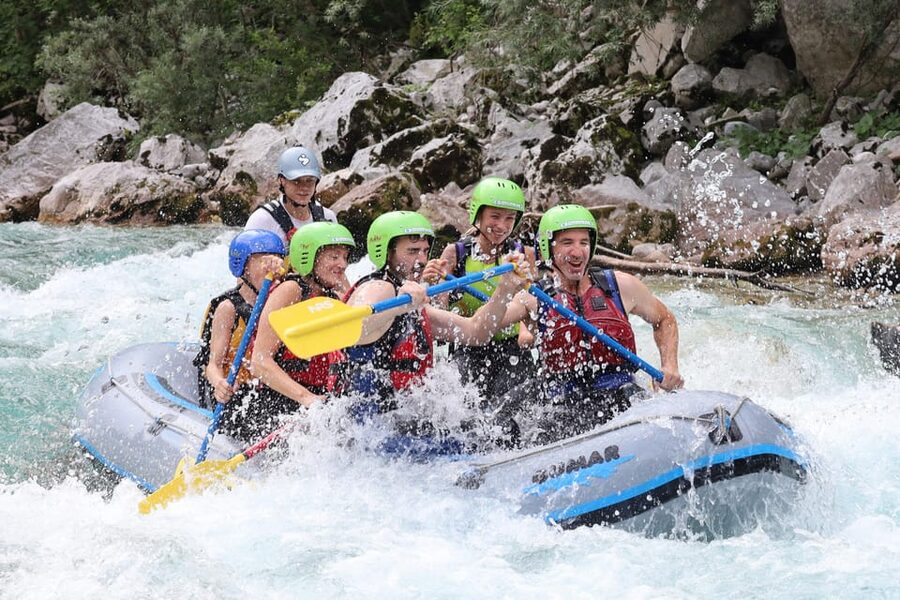 Bovec: Soča River Rafting Adventure with Photos and Drink - Getting there: terrace check-in and the short ride toward Boka Waterfall