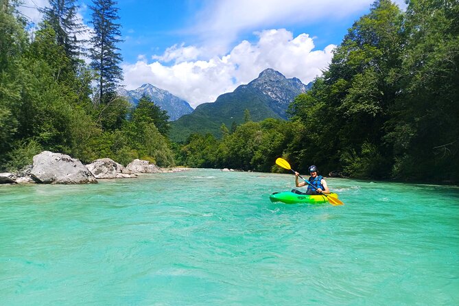 Explore Soča River on Sit on top Kayak with Free Photos - The Soča River Stretch: 6 km of Scenery, Splashes, and Real Breaks