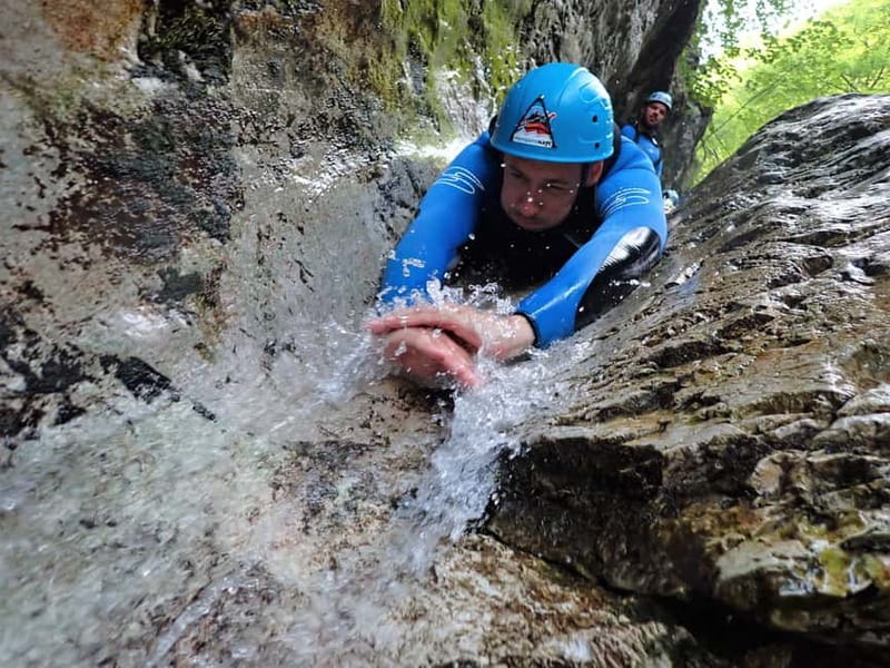 From Bovec: Sušec Stream Canyoning in the Soča Valley - Gear up: wetsuits, neoprene boots, helmet, harness or slide pants