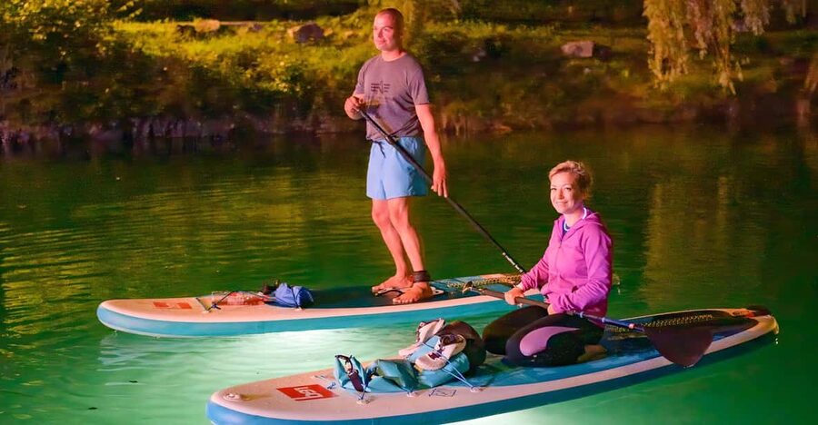 Most na Soci Evening SUP Excursion from Bovec - Gliding Through Idrijscica Canyon Underwater Lights