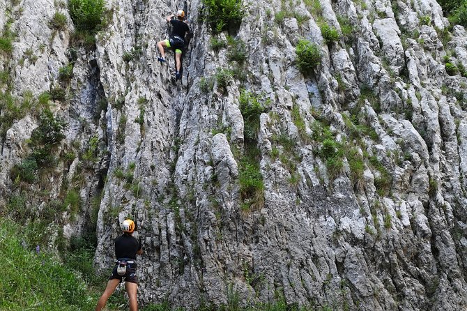 Rock Climbing near Lake Bled - The setting: views over Iglica Waterfall and alpine calm