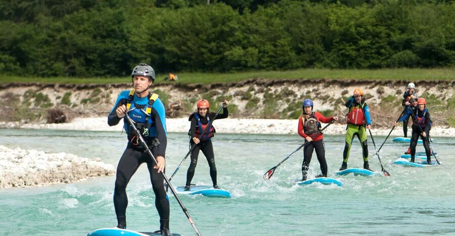 Soča Whitewater Stand-up Paddle Board: Small Group Adventure - From the Bovec base to Kot 12: the start that sets the tone