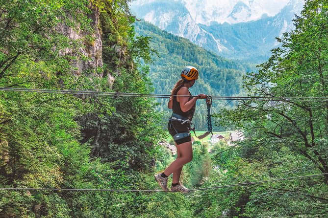 Via ferrata Triglav fairytale route - The actual climb: fixed wedges, cables, and a steel ladder