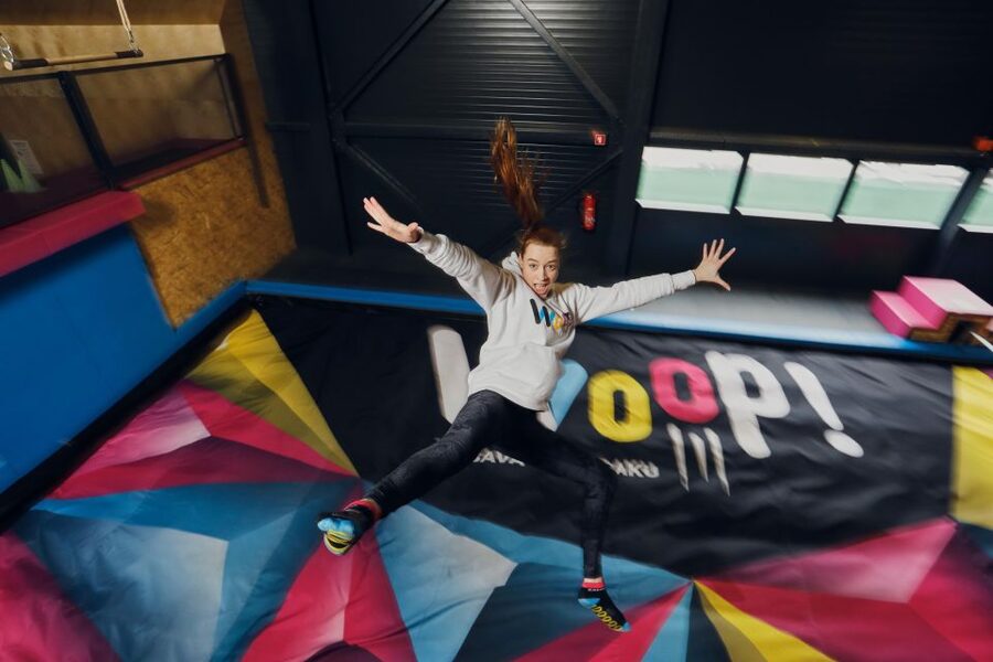 Woop! Fun park with 21 attractions - Trampoline world: 100-plus bounces and landing options